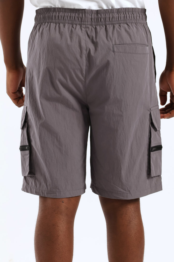 Zip Cargo Short - Grey