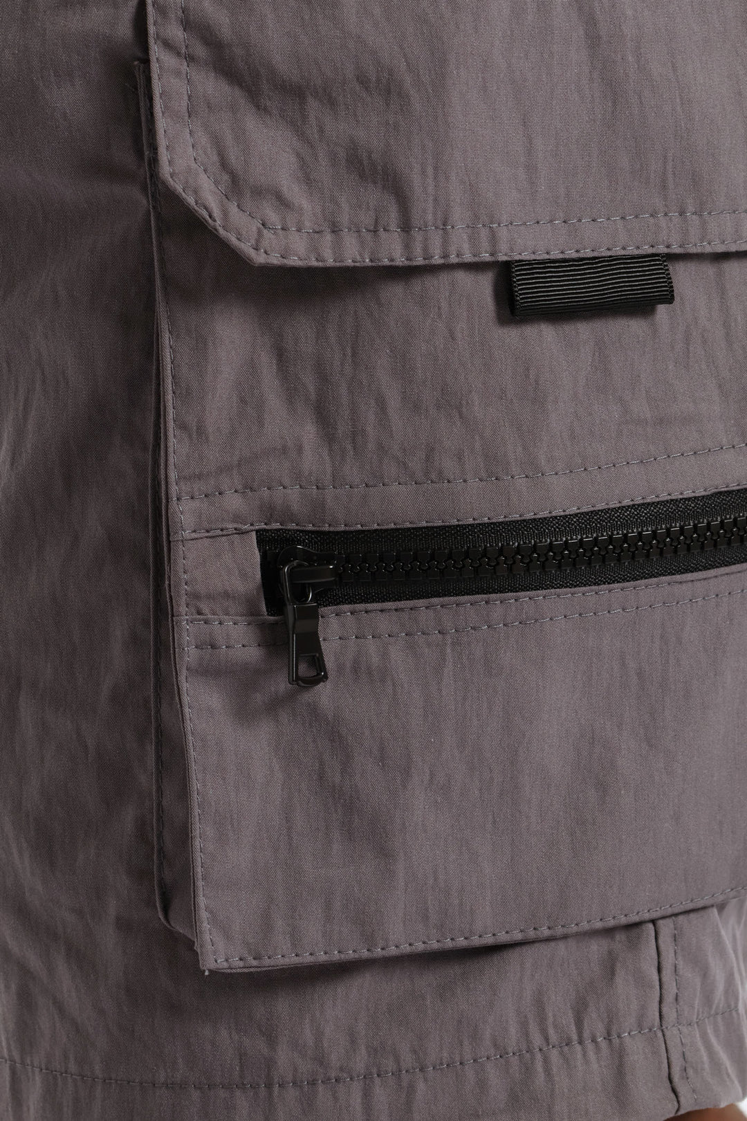 Zip Cargo Short - Grey
