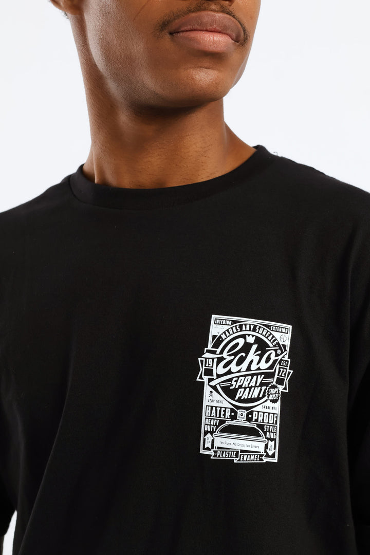 Spray Paint Tee - Black