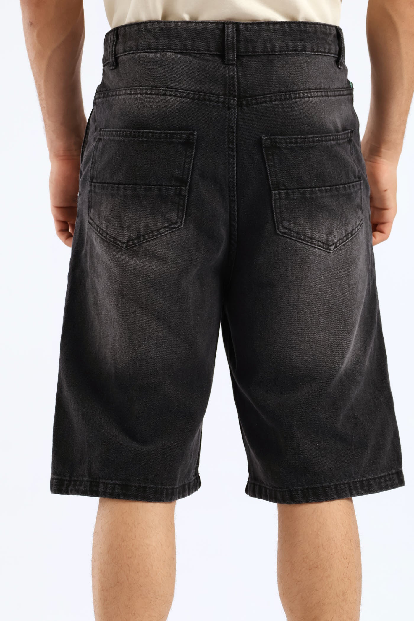 Mens Denim Baggy Shorts - Black – Edgars