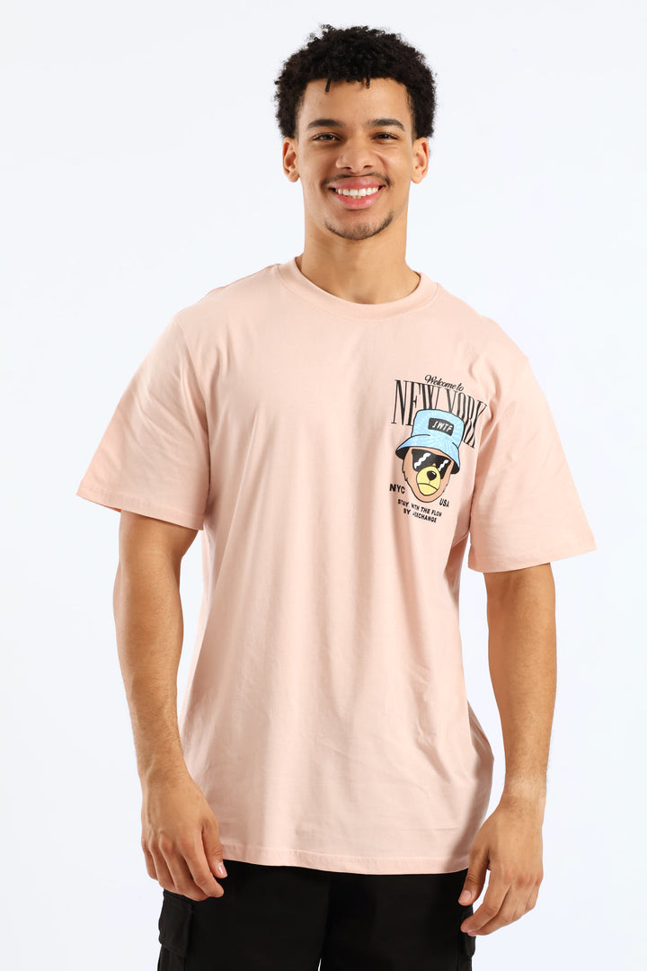 Small Ny Teddy Tee - Light Pink