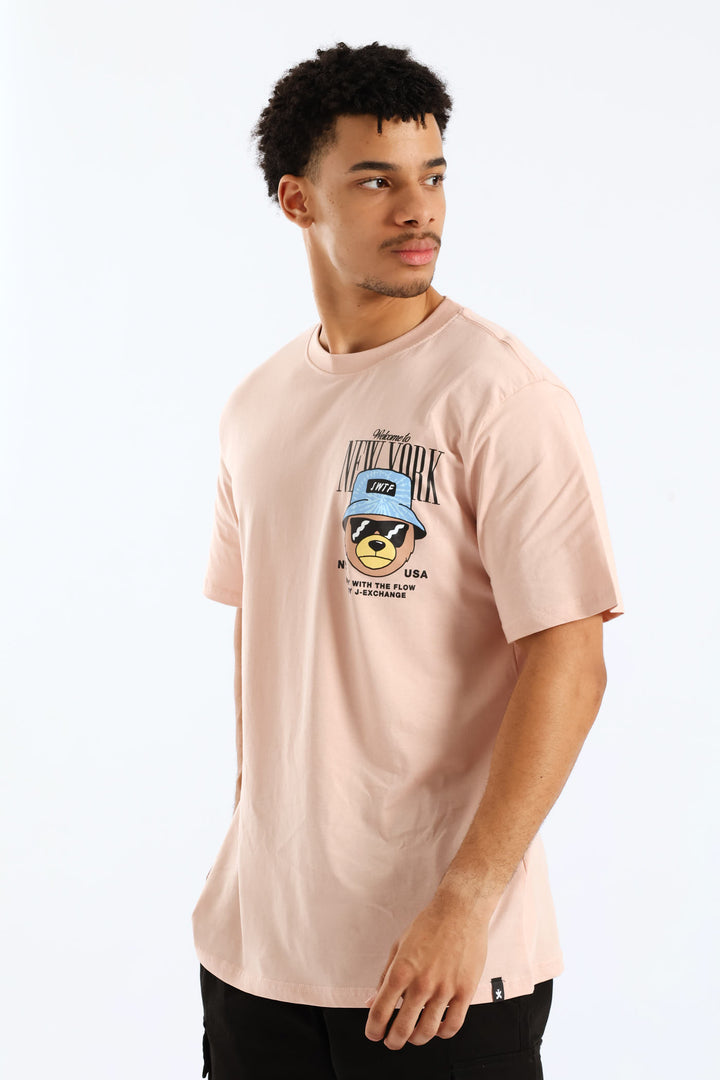 Small Ny Teddy Tee - Light Pink