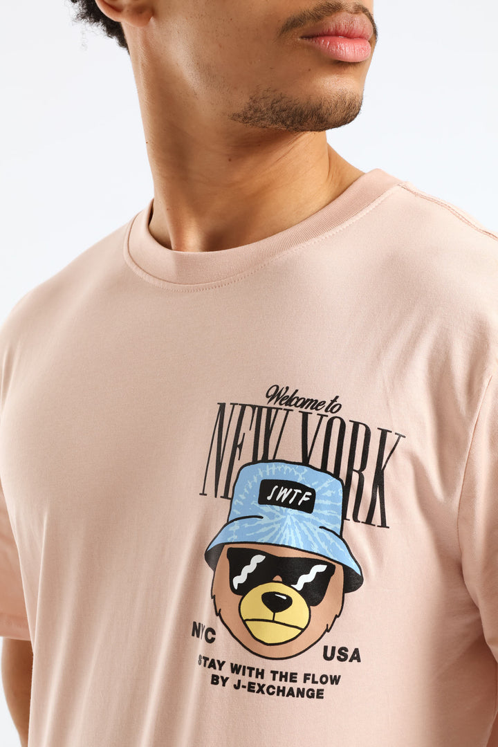 Small Ny Teddy Tee - Light Pink