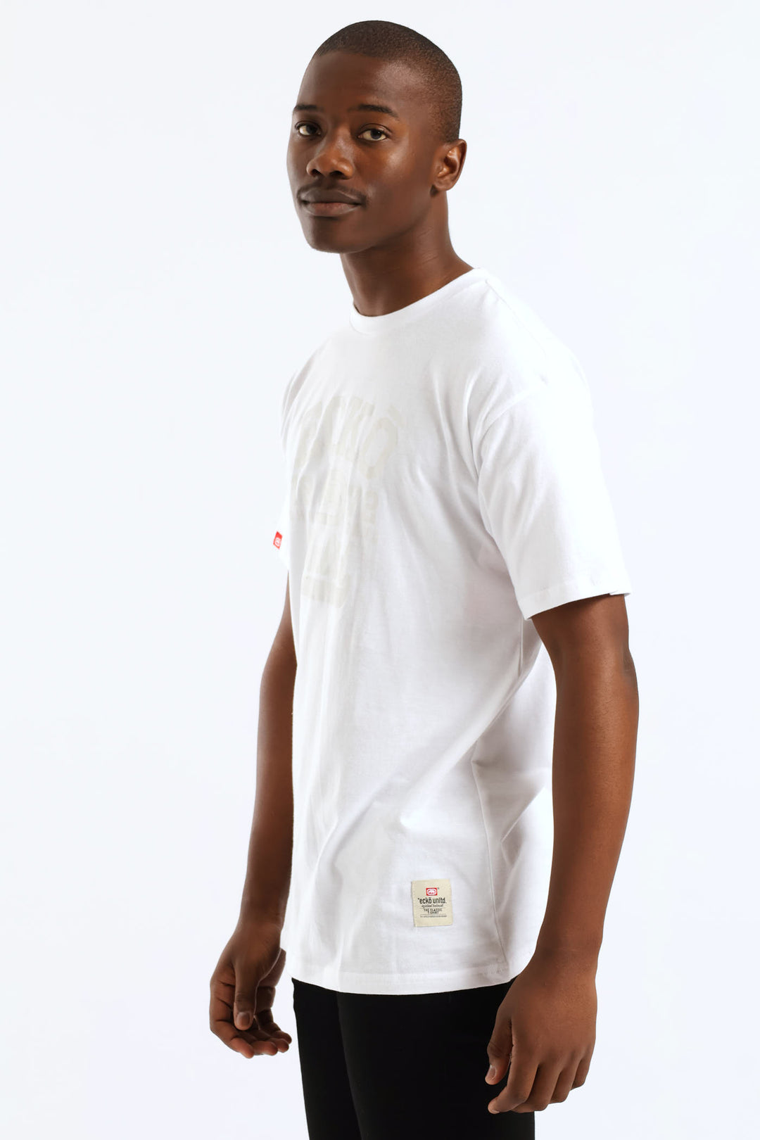 Tonal Chest Print Tee - White