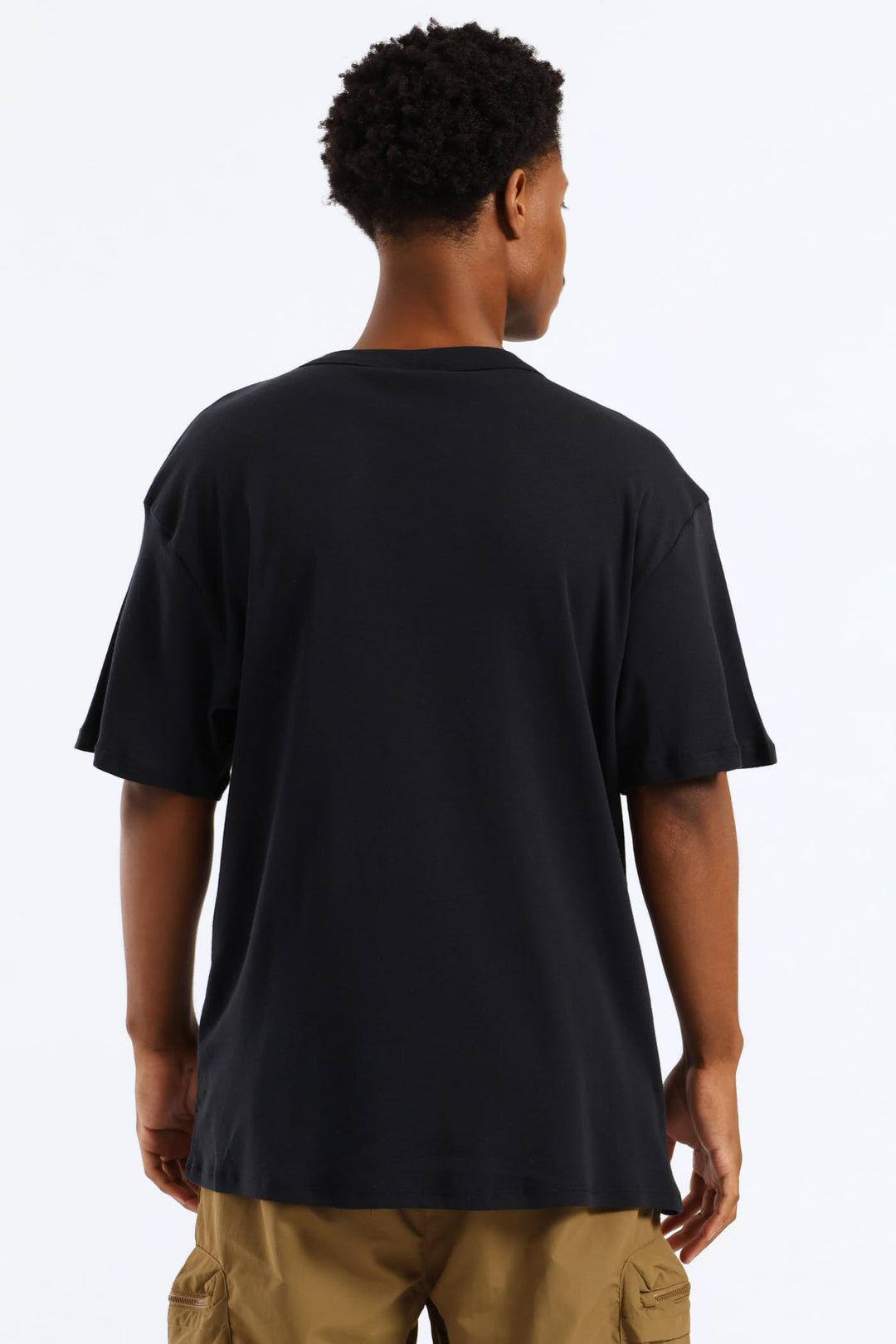 Embroidered Rib Tee - Black