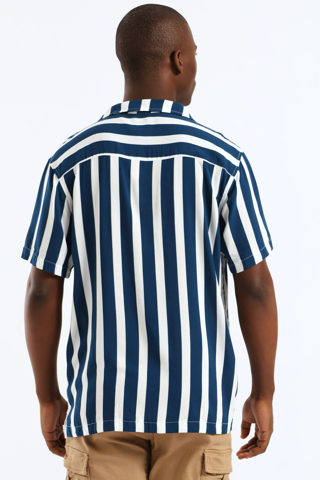 Stretch Vicose Shirt - Blue/White