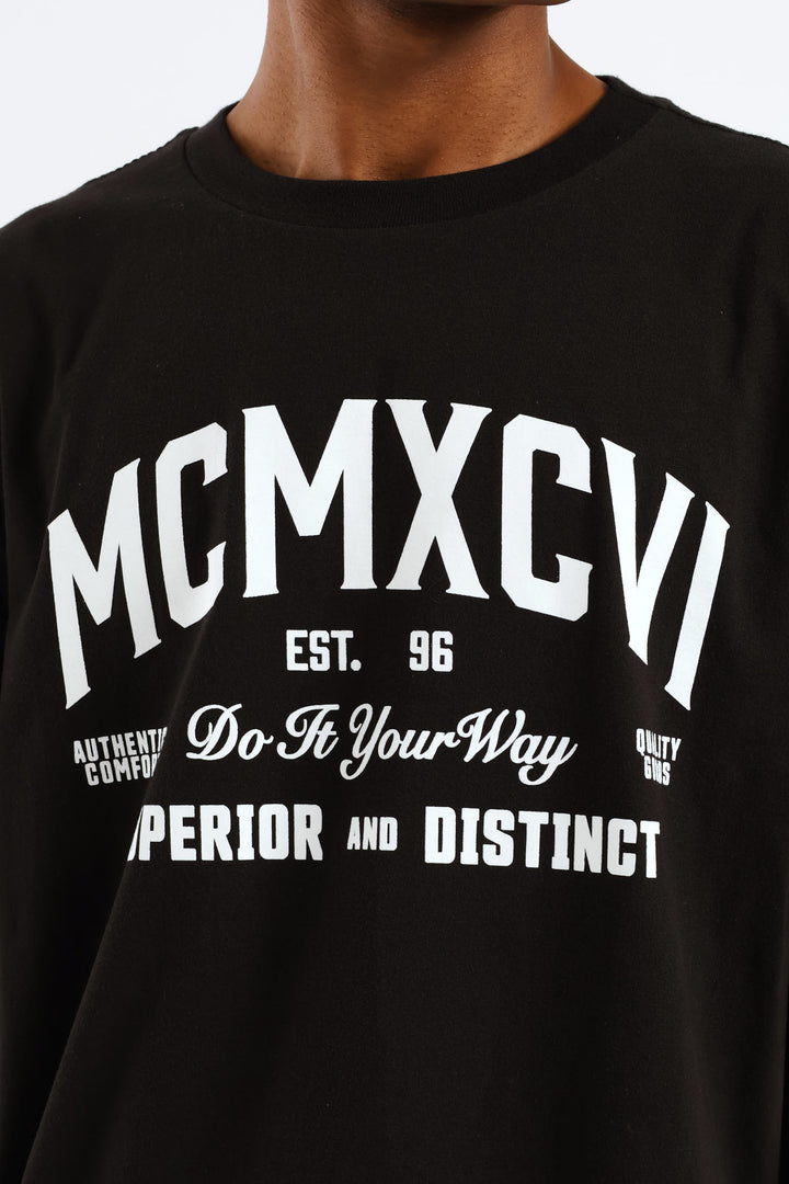 Mcmxcvi Basic Print Tee - Black