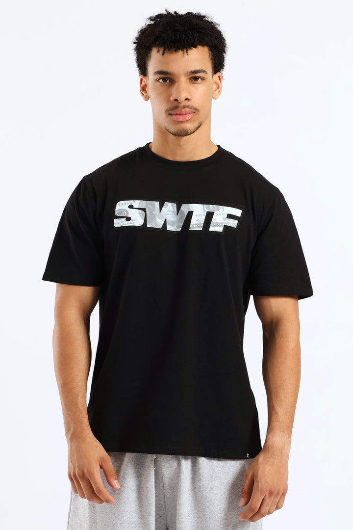 Swift Print Tee - Black