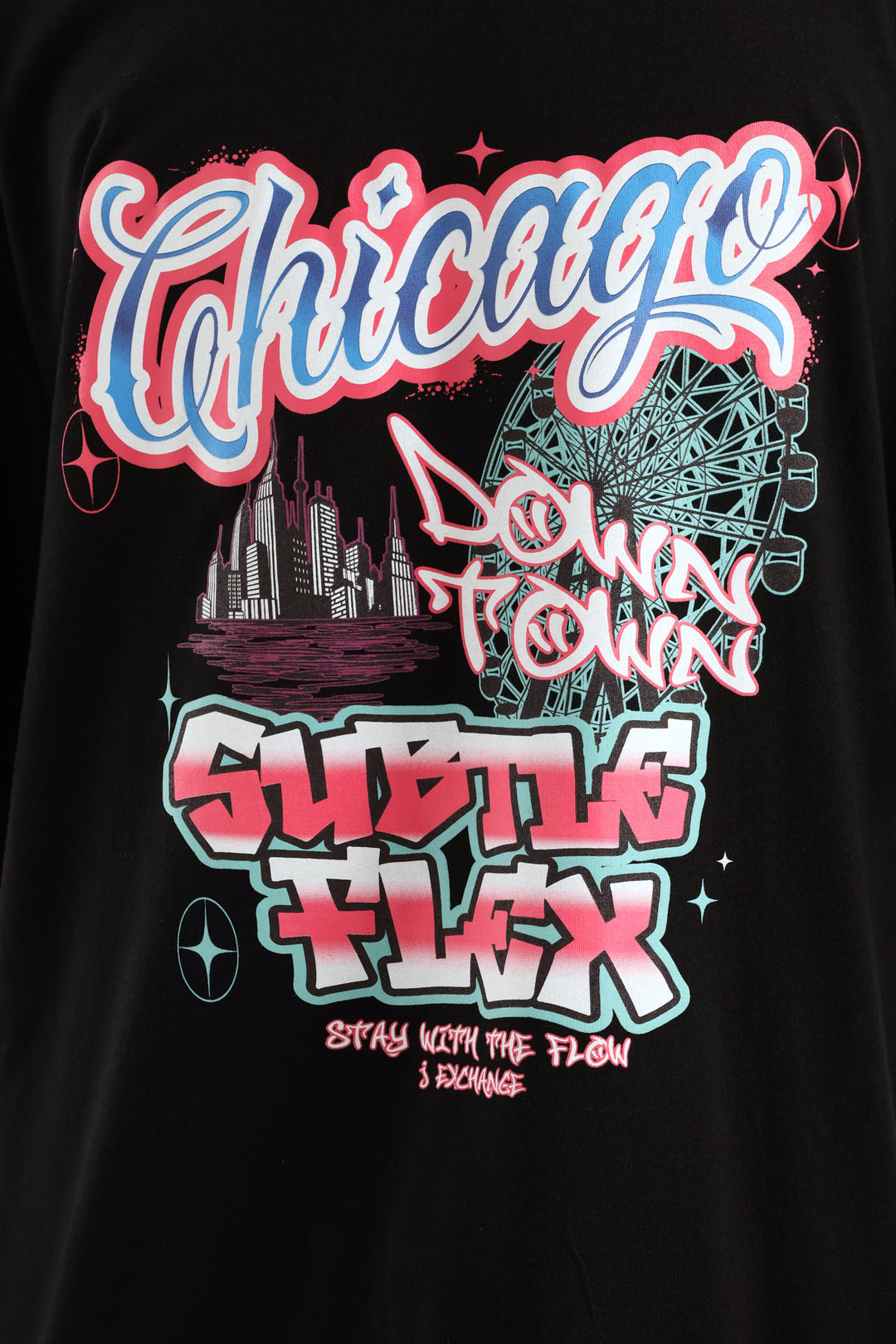 Graffiti Print Tee - Black