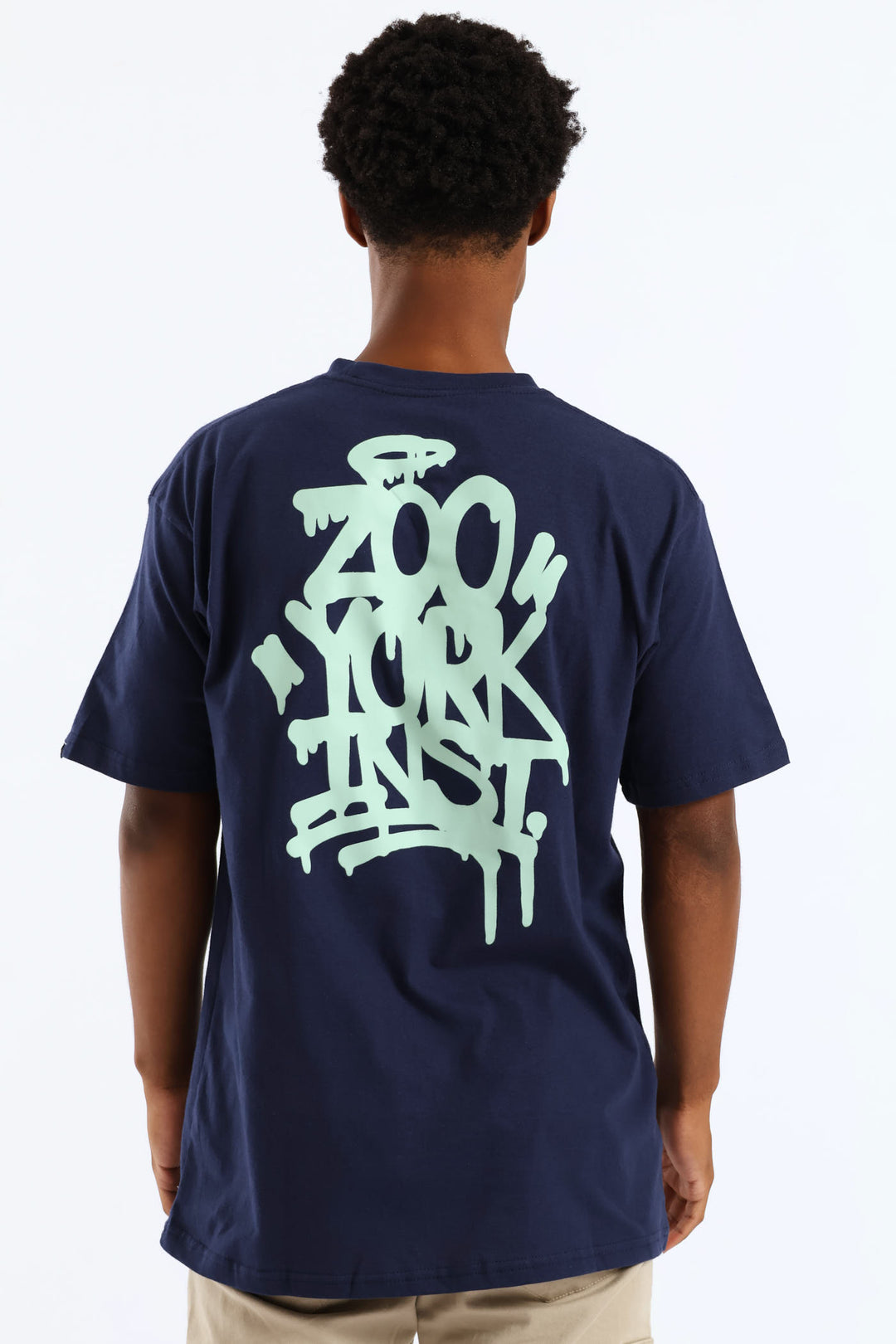 Drip Back Print Tee - Navy