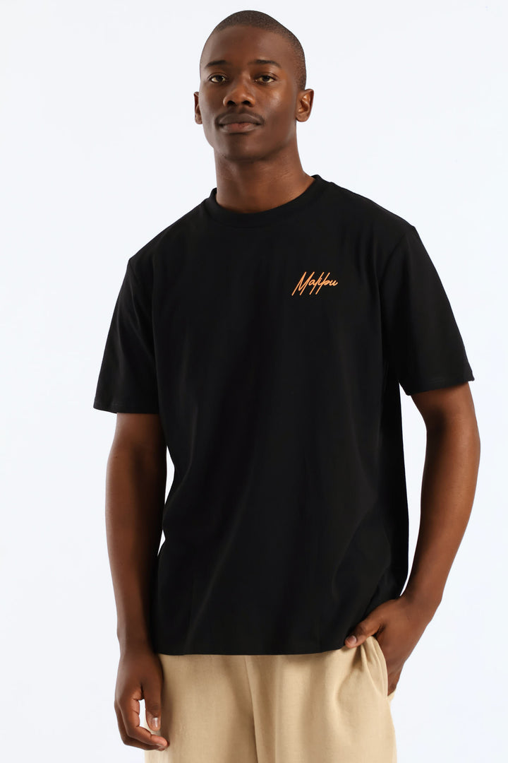 Malibu Front & Back Printed Tee - Black