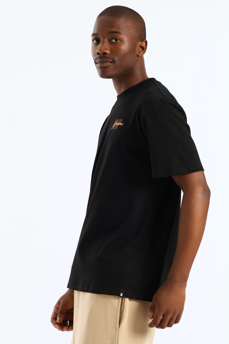 Malibu Front & Back Printed Tee - Black