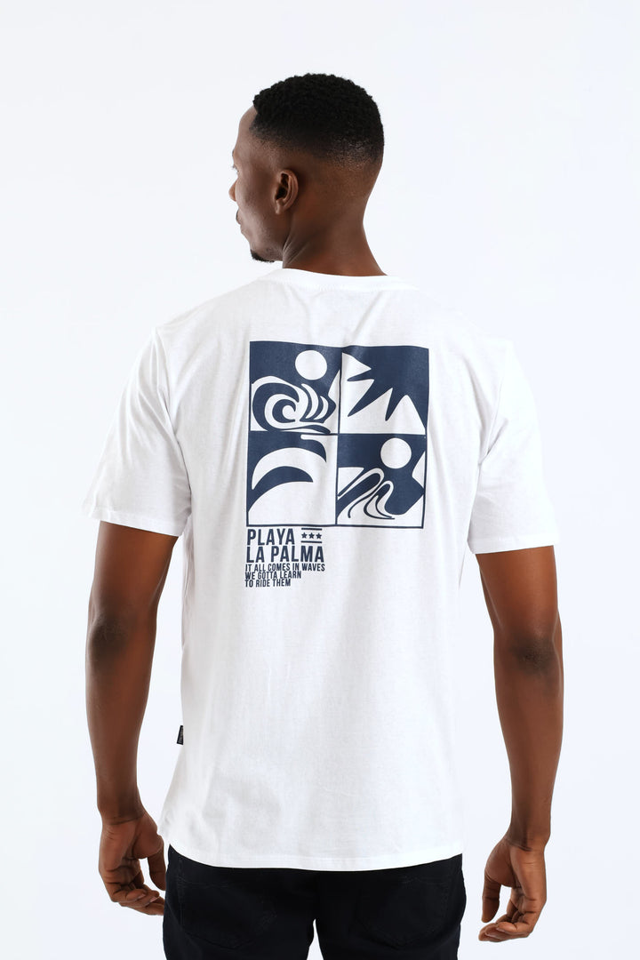 Playa La Palma Front & Back Tee - White