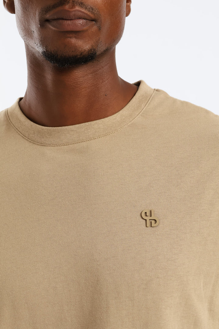 Basic Crew Neck T-Shirt - Taupe