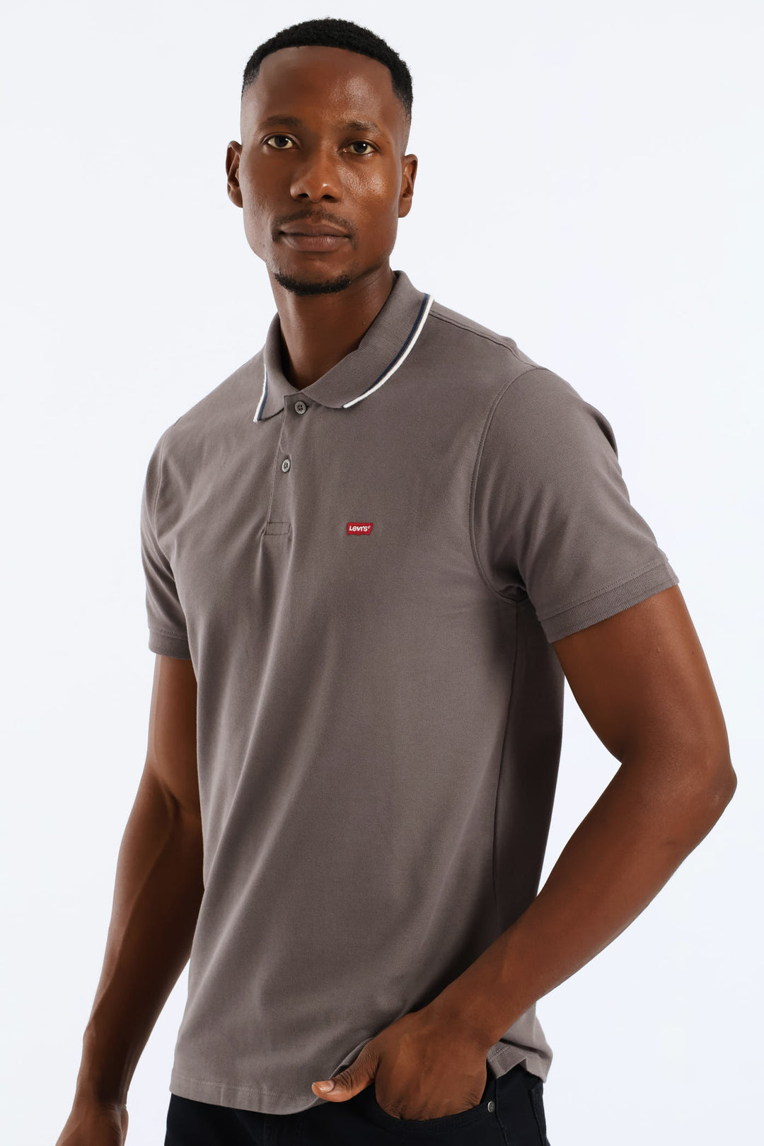 Slim Housemark Polo Golfer - Grey