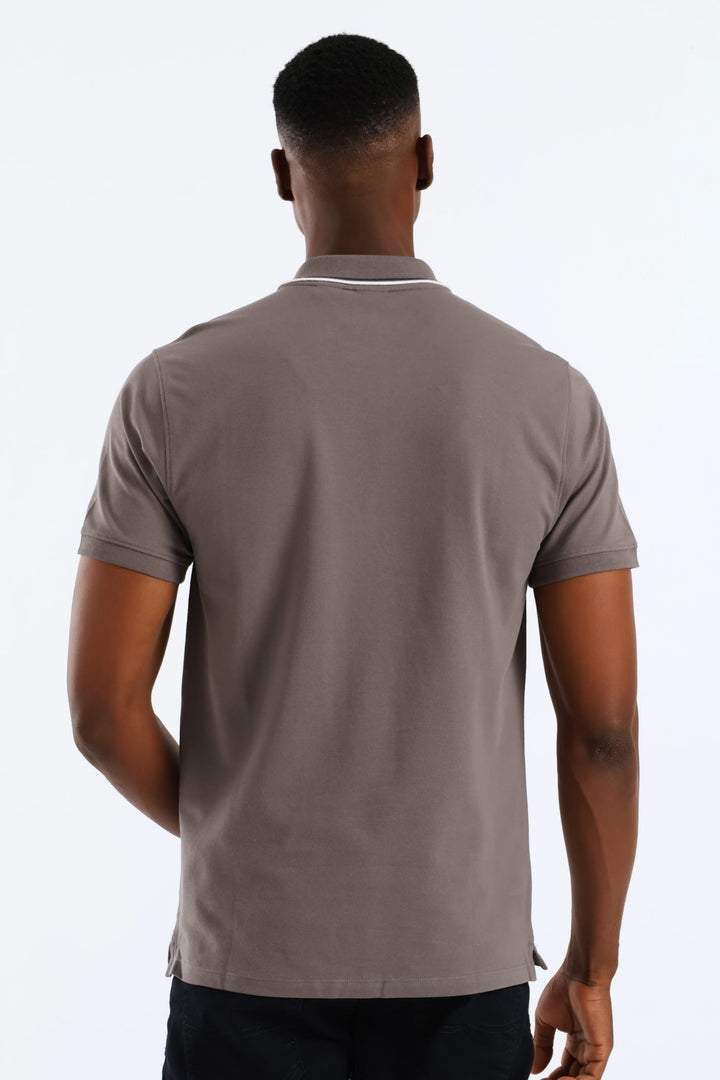 Slim Housemark Polo Golfer - Grey