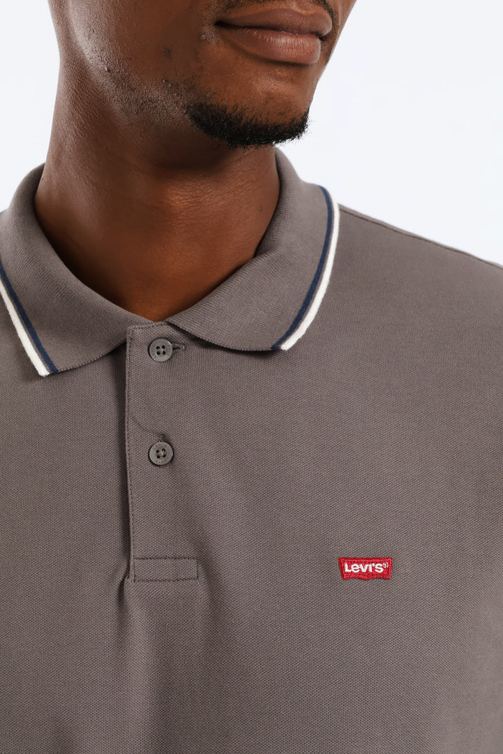 Slim Housemark Polo Golfer - Grey