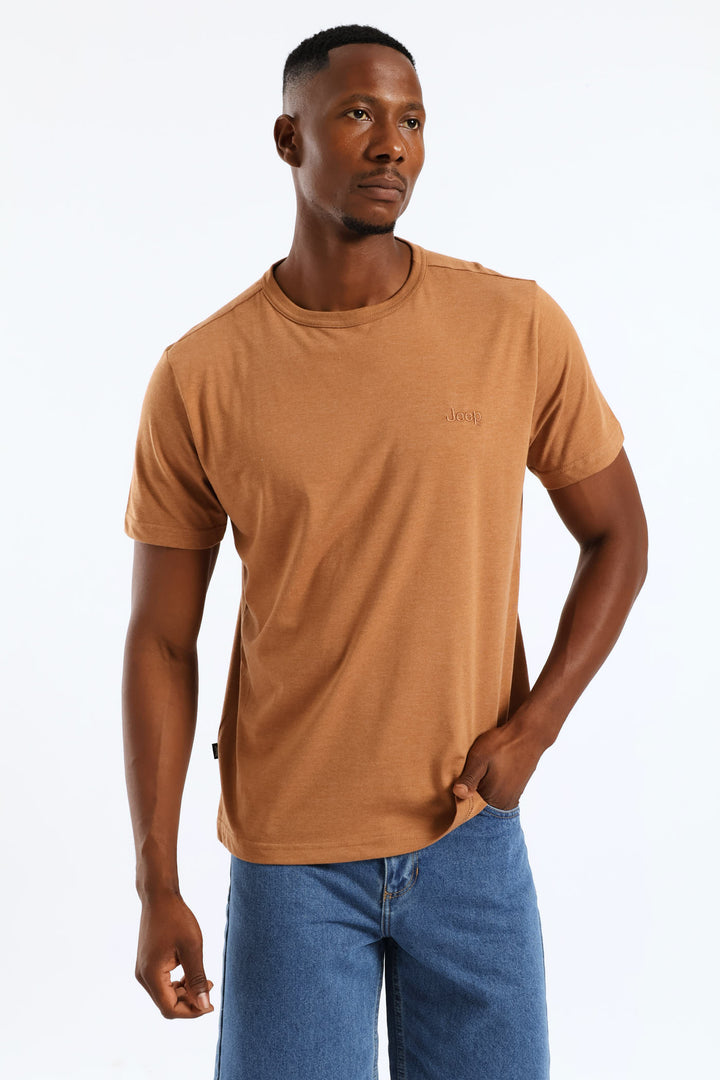 Embroidery Icon Tee - Camel