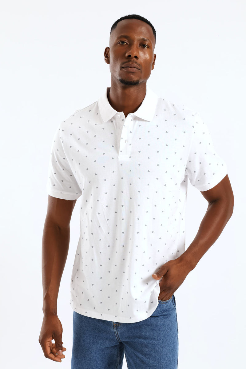 Arrowhead Print Golfer - White