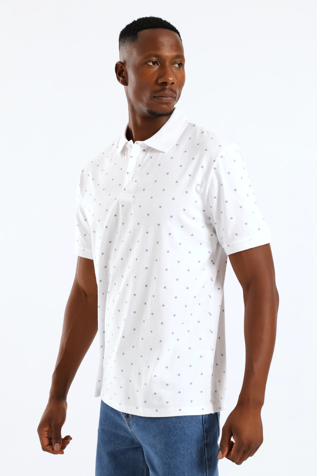 Arrowhead Print Golfer - White