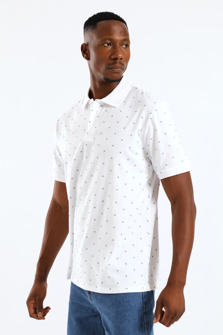 Arrowhead Print Golfer - White