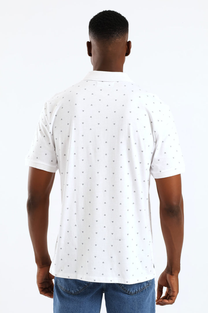 Arrowhead Print Golfer - White