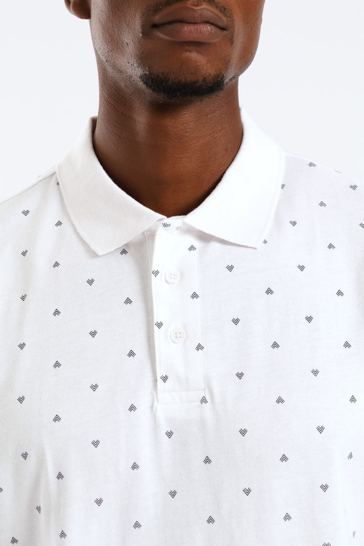 Arrowhead Print Golfer - White