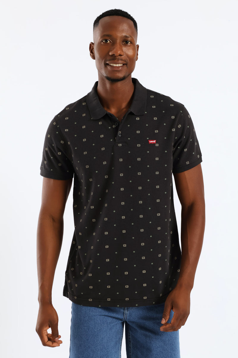 Housemark Polo Ebba Geo Print Golfer - Black