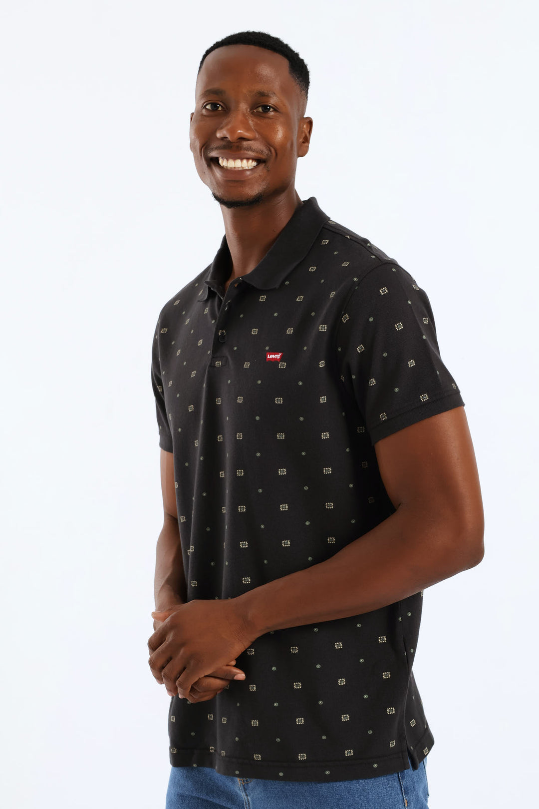 Housemark Polo Ebba Geo Print Golfer - Black