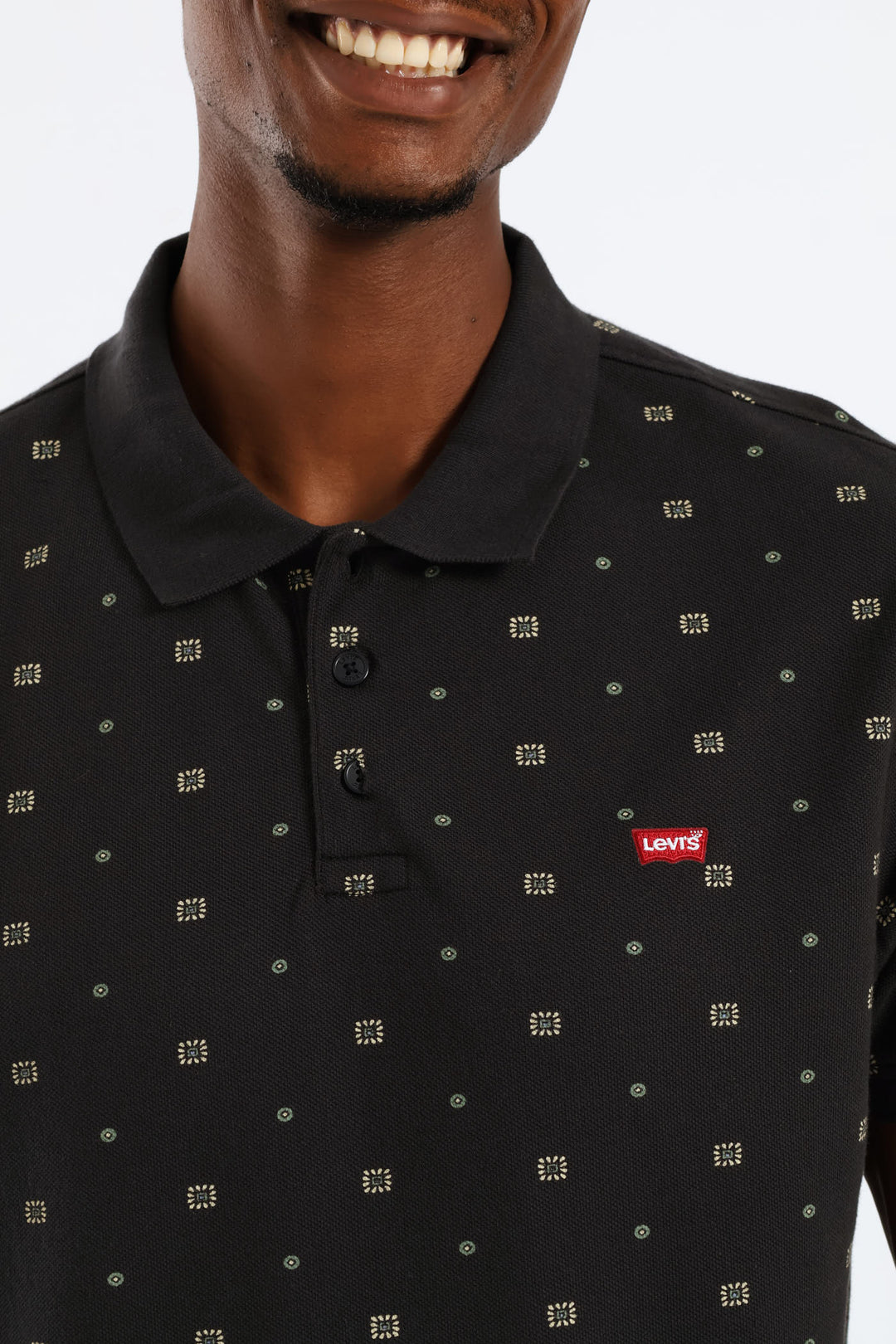 Housemark Polo Ebba Geo Print Golfer - Black