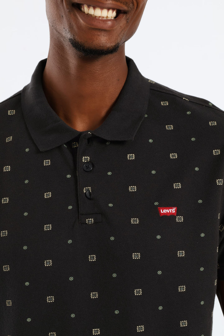 Housemark Polo Ebba Geo Print Golfer - Black