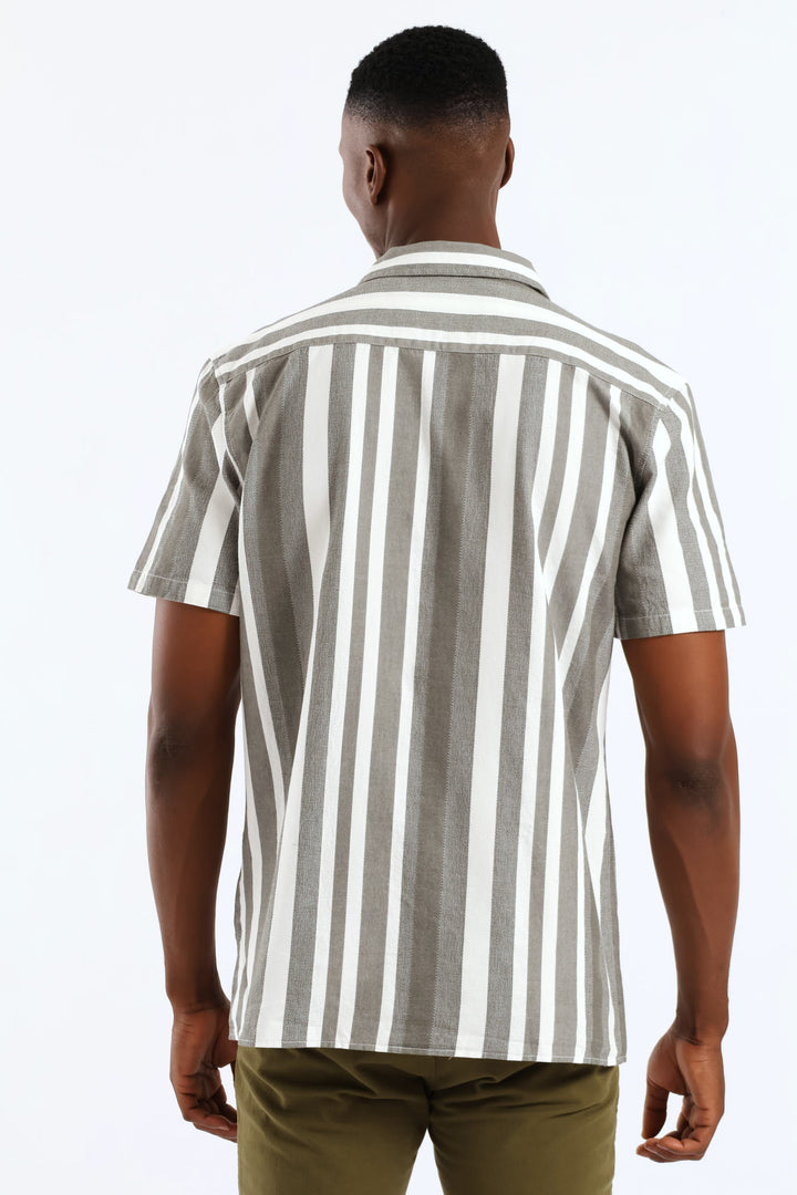 Stripe Resort Shirt - Moss Green