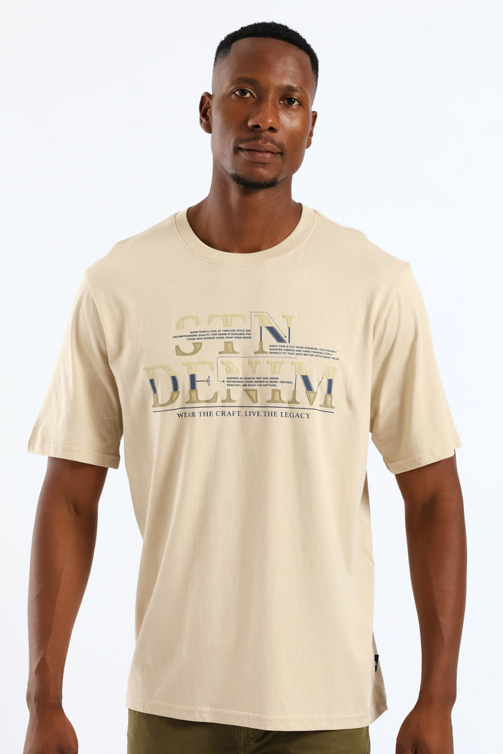 Stn Denim Tee - Stone