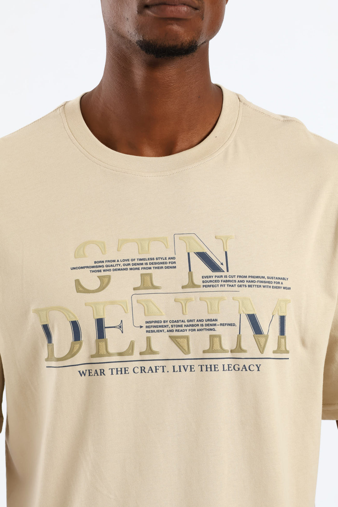 Stn Denim Tee - Stone