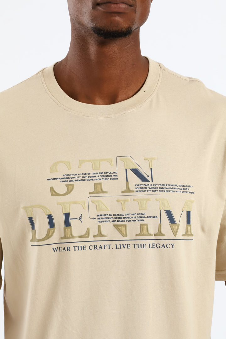 Stn Denim Tee - Stone