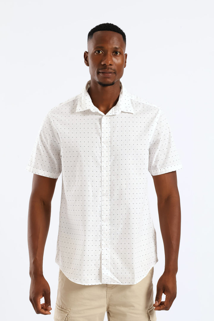 Dot Dash Regular Shirt - White