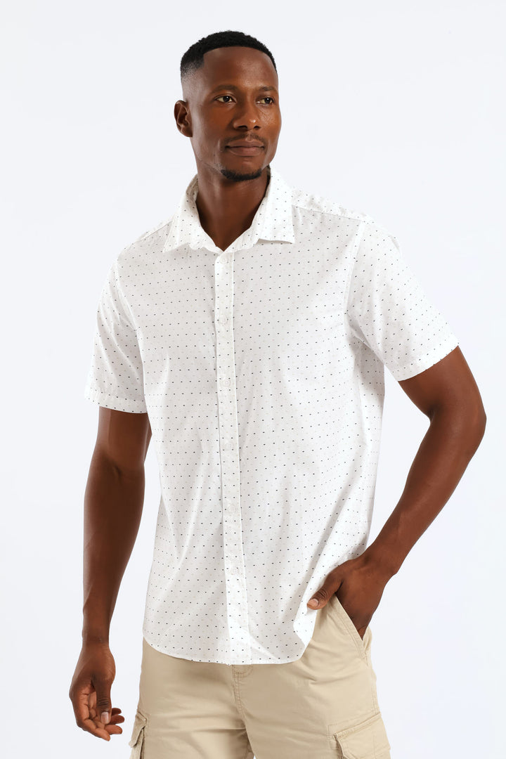 Dot Dash Regular Shirt - White