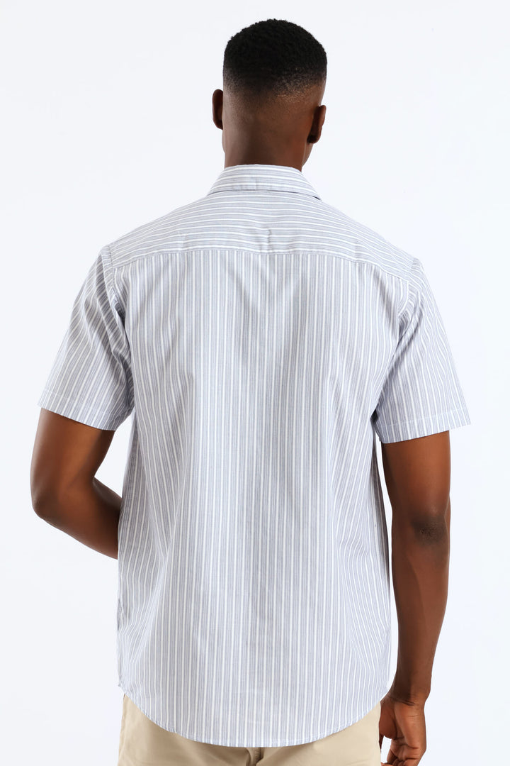 Short Sleeve Stripe Shirt - White