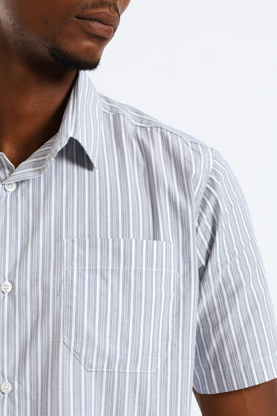 Short Sleeve Stripe Shirt - White