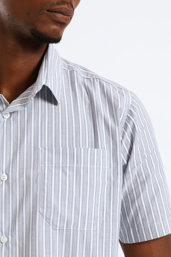 Short Sleeve Stripe Shirt - White