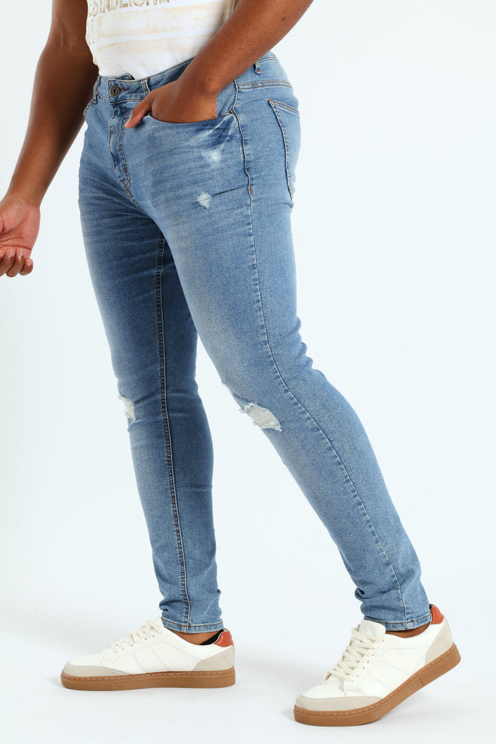 Ripped Super Skinny Jean - Light Wash