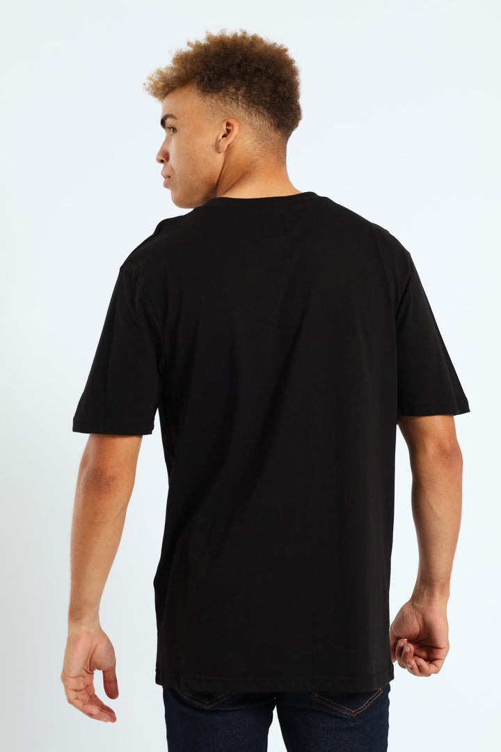 Get Lost Chest Print Tee - Black
