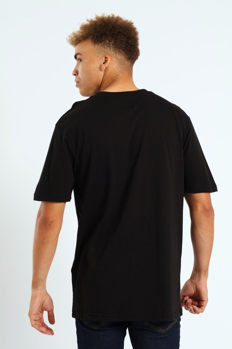 Get Lost Chest Print Tee - Black
