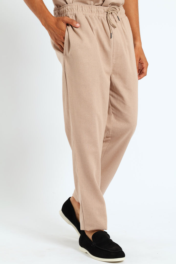 Linen Look Shirt - Light Stone