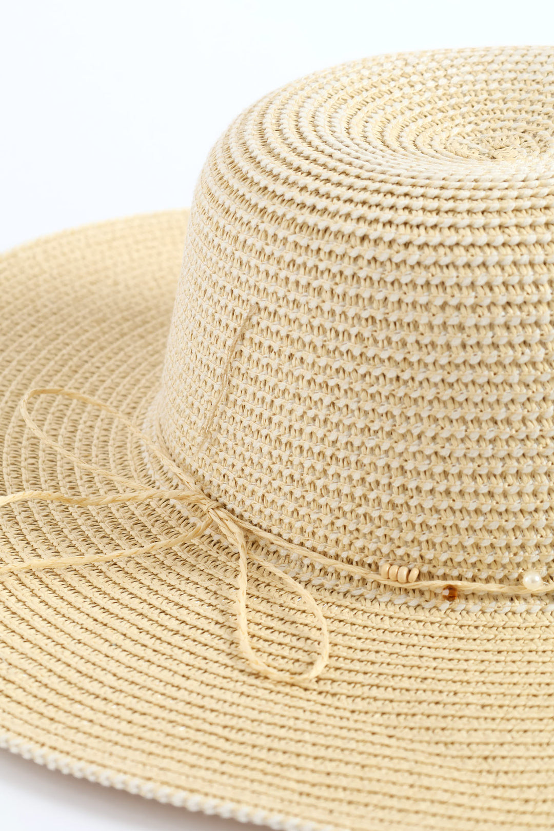 Bead Trim Sunhat - Cream