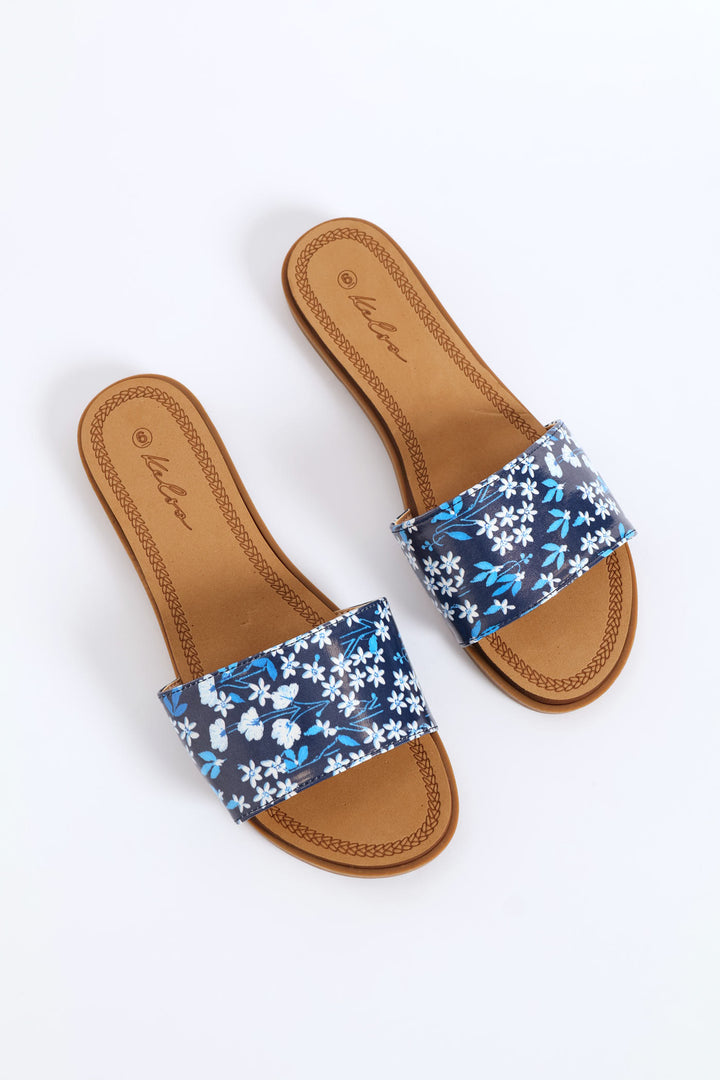 Floral Summer Sandal - Blue