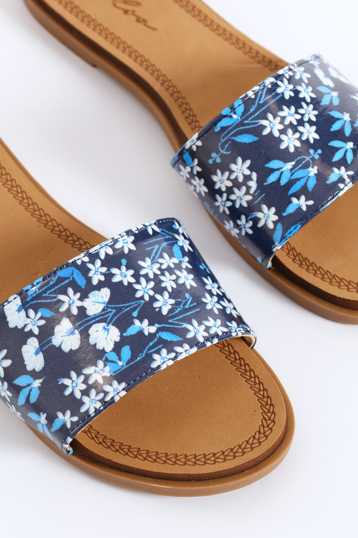 Floral Summer Sandal - Blue
