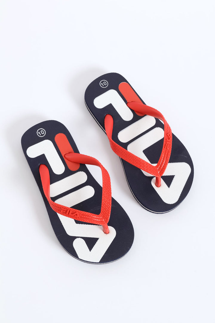 Boys Heritage Flip Flop - Navy/Red