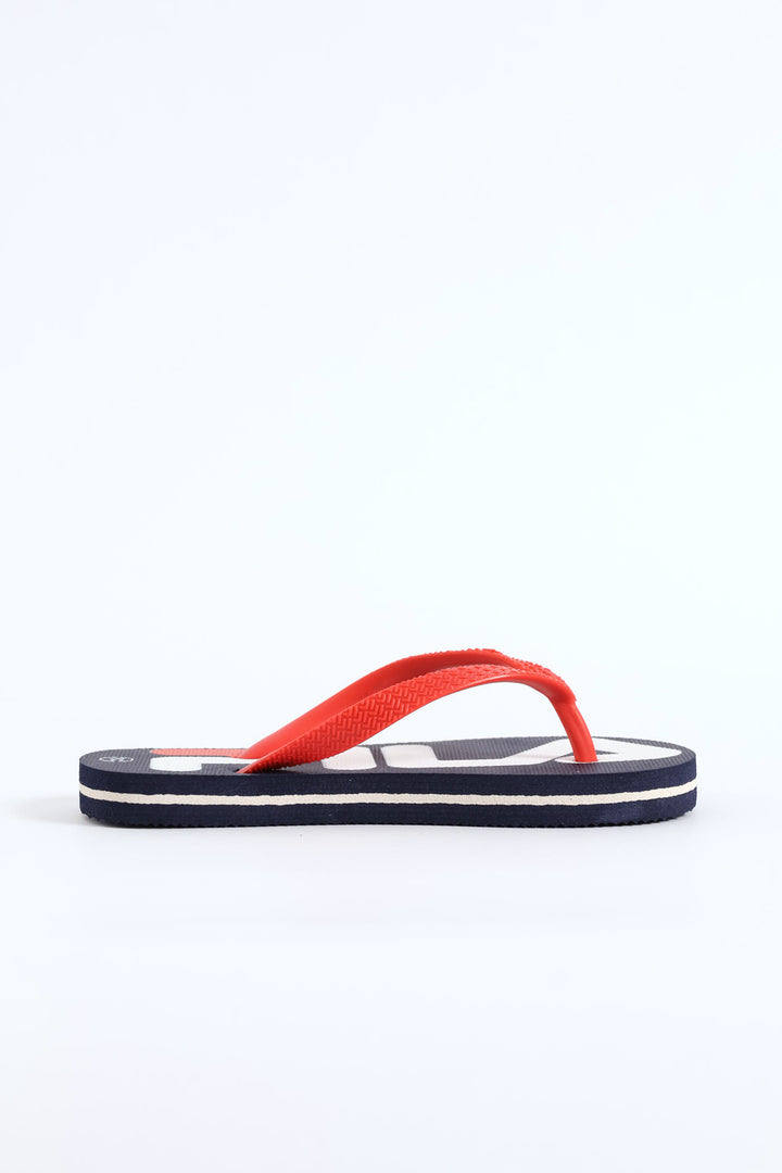 Boys Heritage Flip Flop - Navy/Red