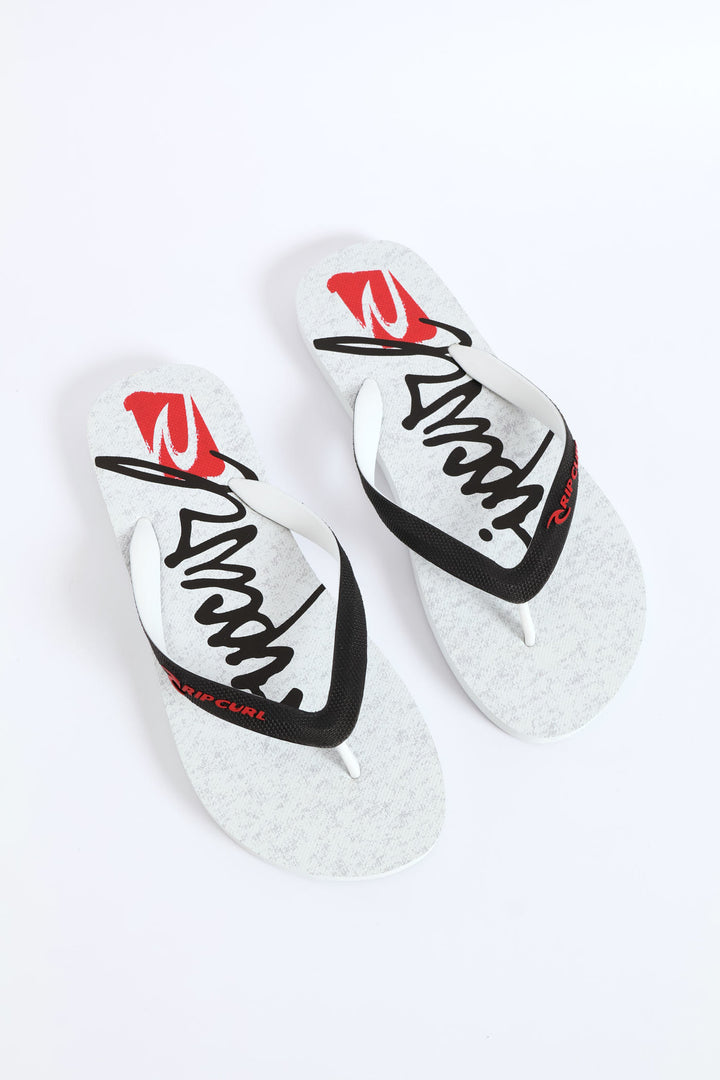 Archive Script Bloom Open Toe Flip Flop - White